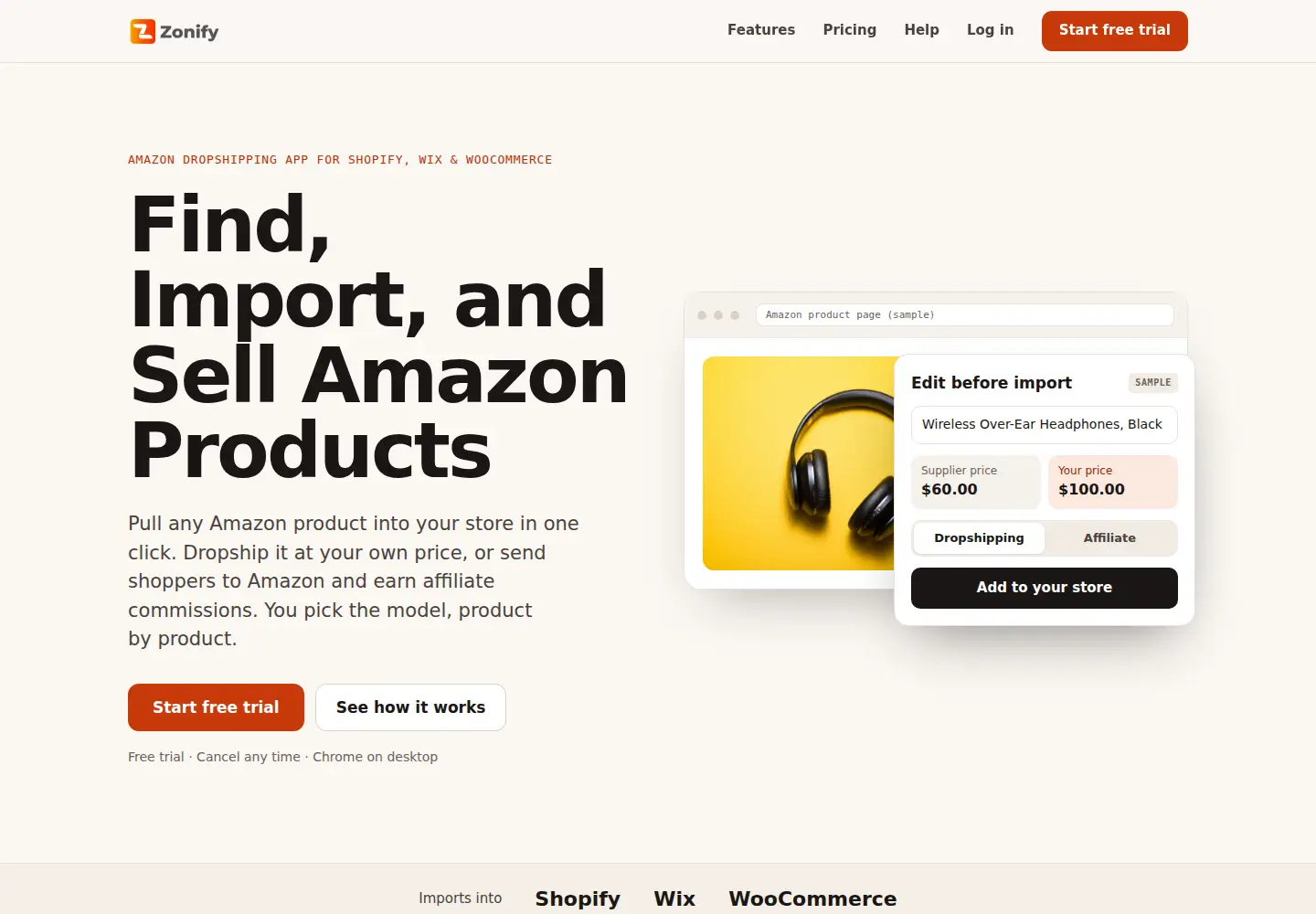 Screenshot of zonify.app