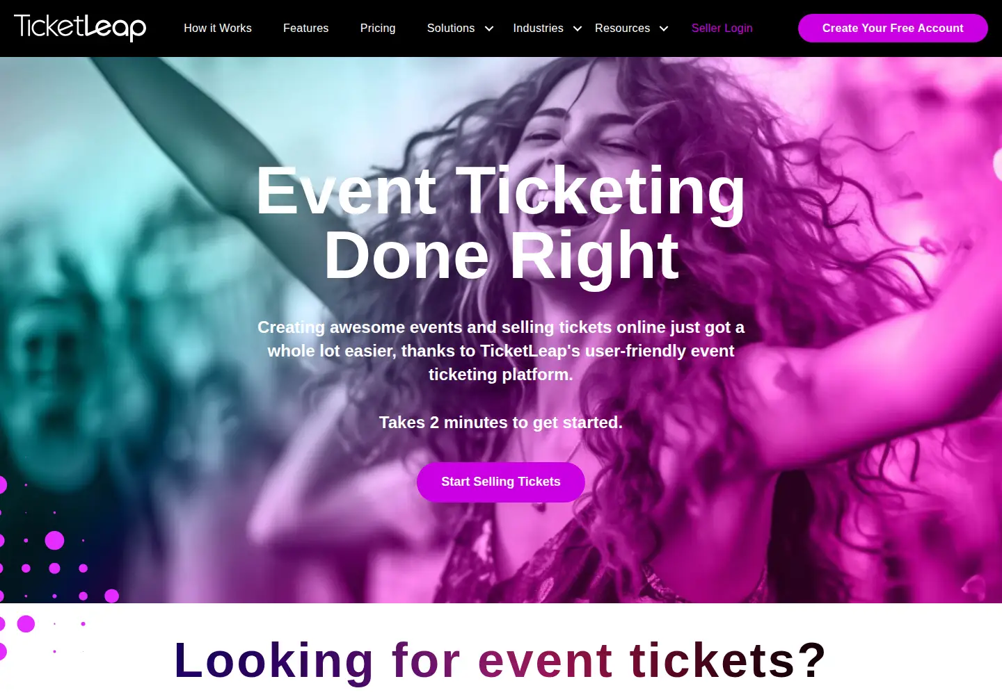 Screenshot of ticketleap.com