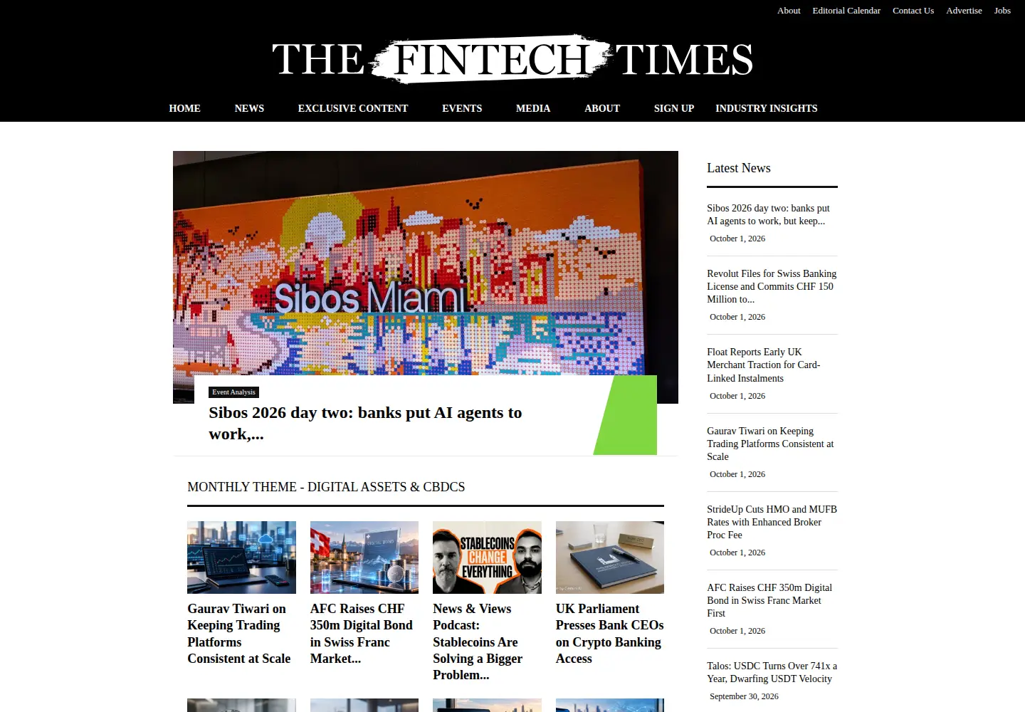 Screenshot of thefintechtimes.com