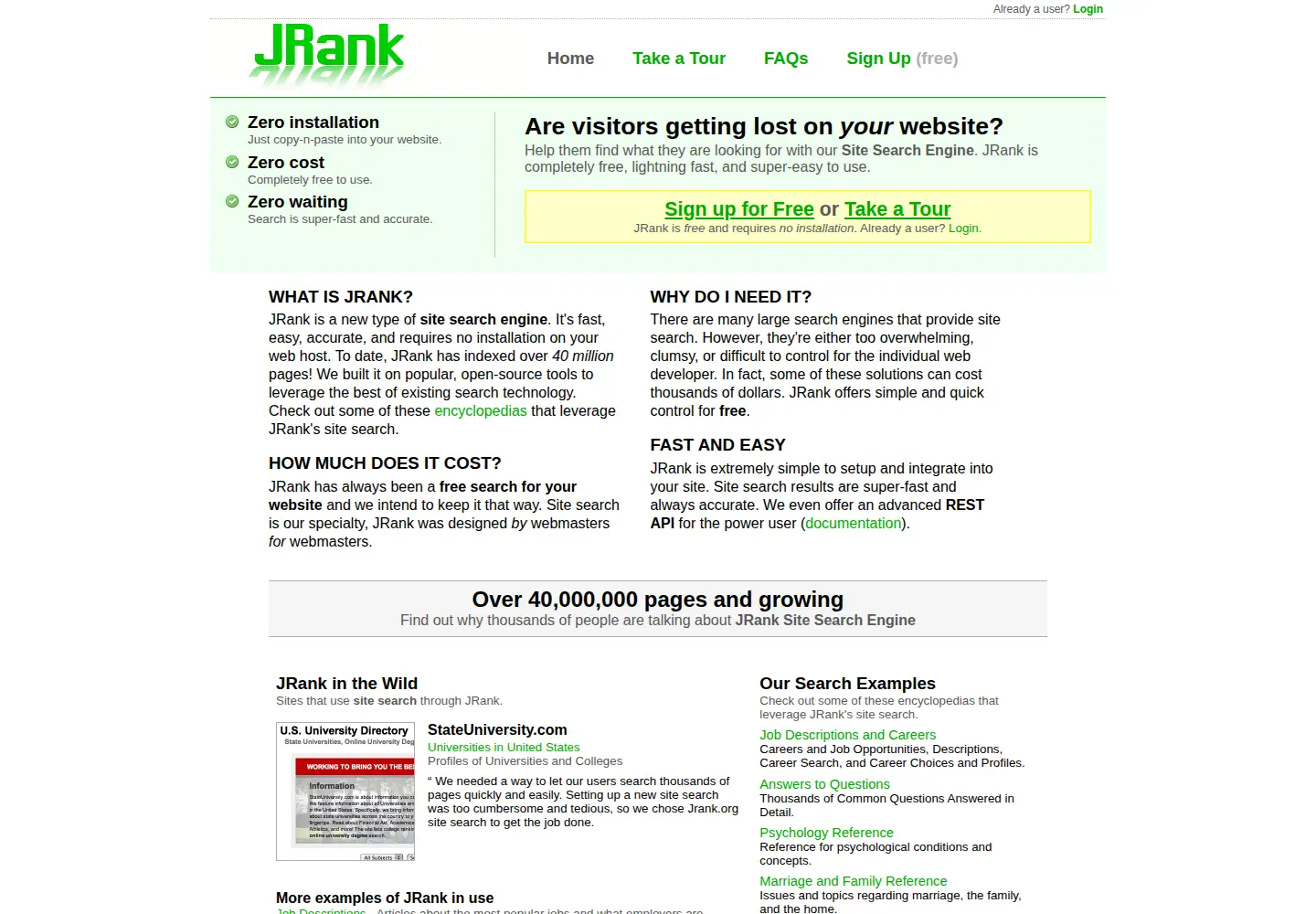 Screenshot of jrank.org