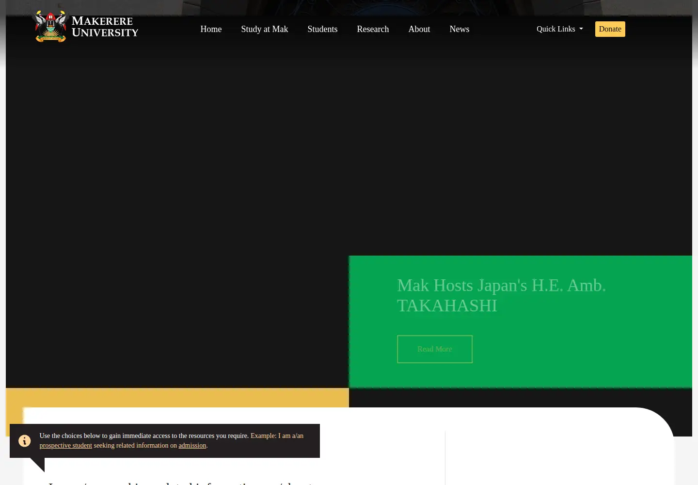 Screenshot of mak.ac.ug