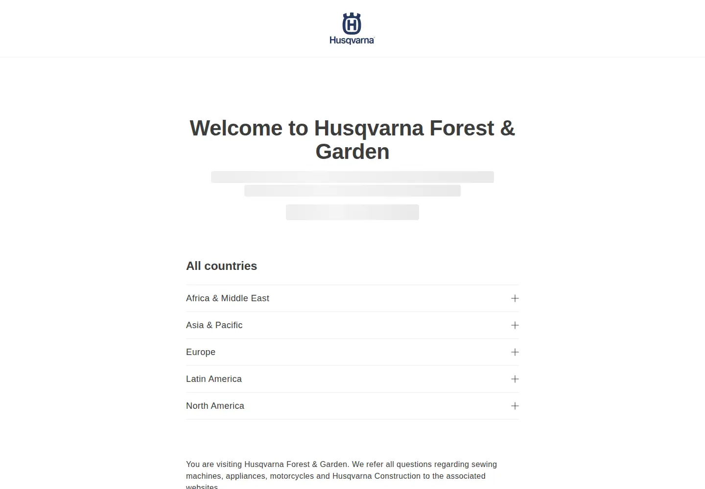 Screenshot of husqvarna.com