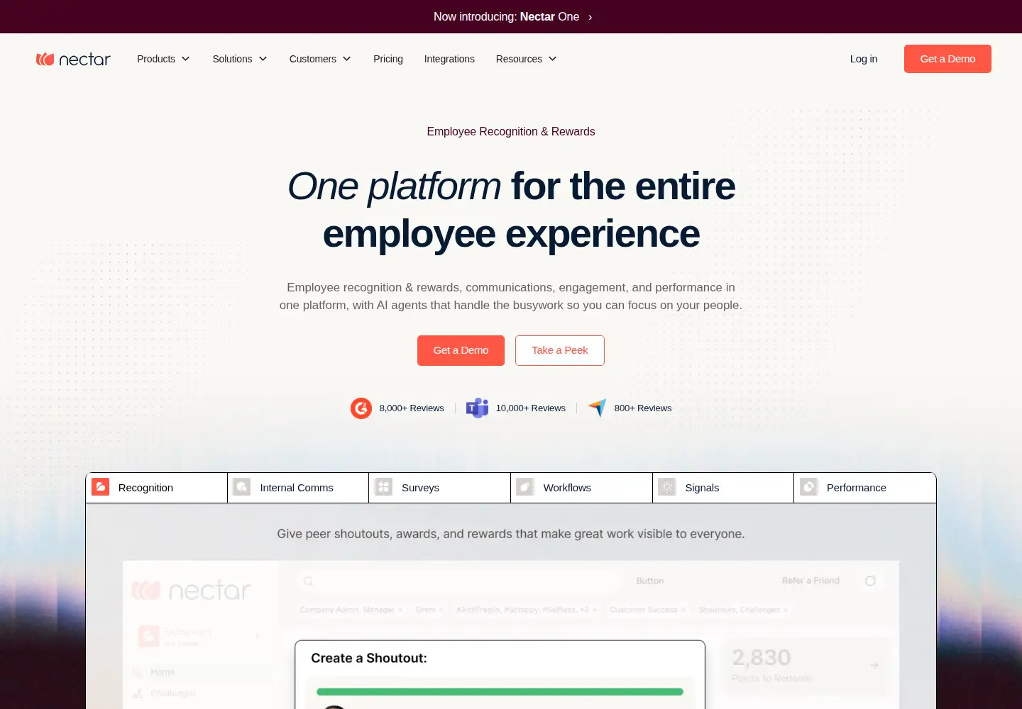Screenshot of nectarhr.com