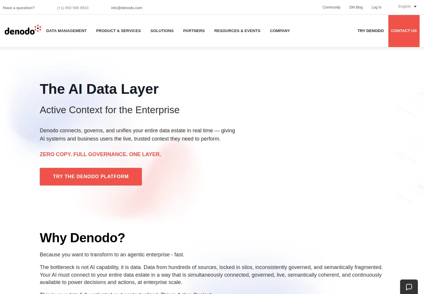 Screenshot of denodo.com