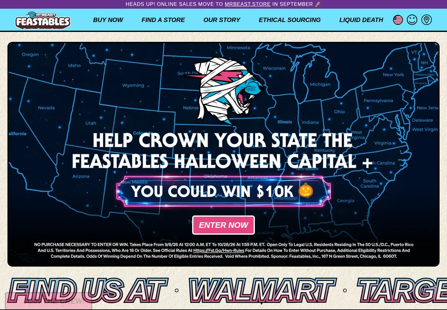 Screenshot of feastables.com