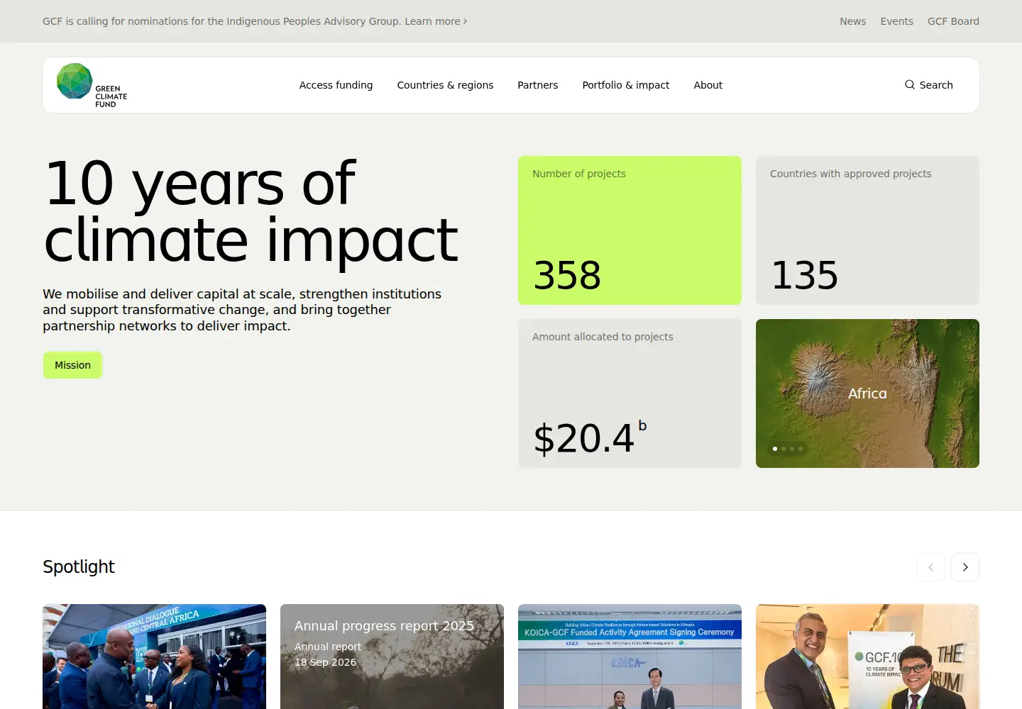 Screenshot of greenclimate.fund