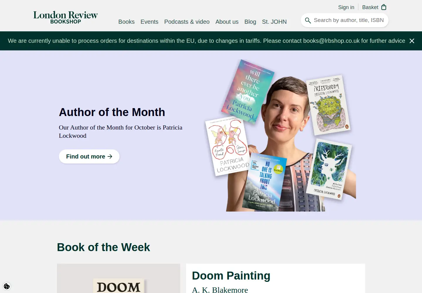 Screenshot of londonreviewbookshop.co.uk