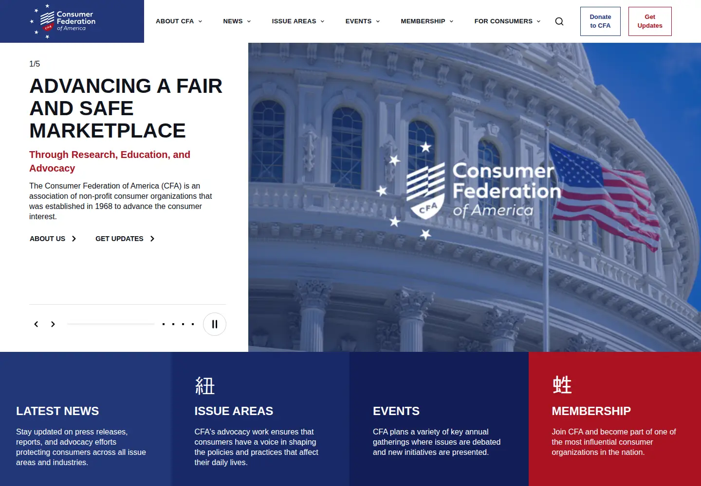 Screenshot of consumerfed.org
