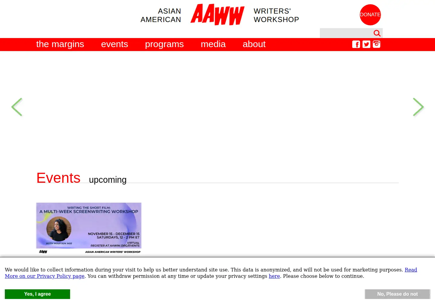 Screenshot of aaww.org