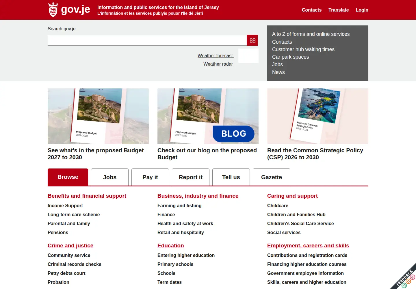 Screenshot of gov.je