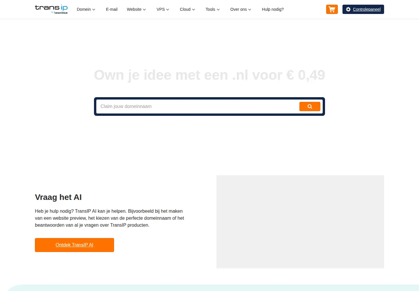 Screenshot of transip.nl
