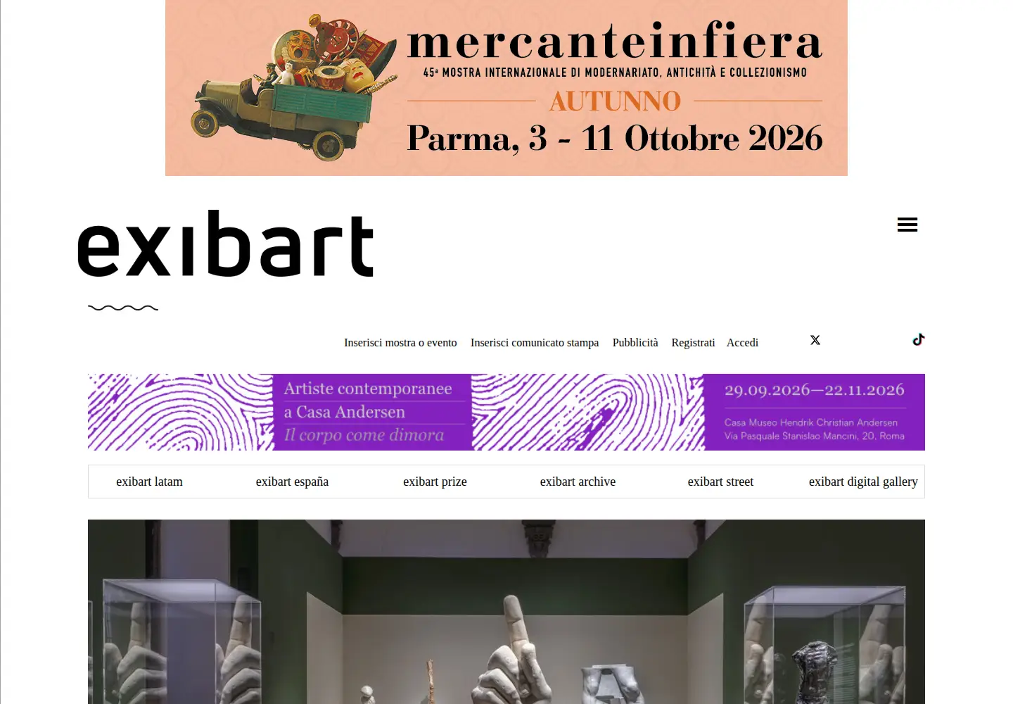 Screenshot of exibart.com