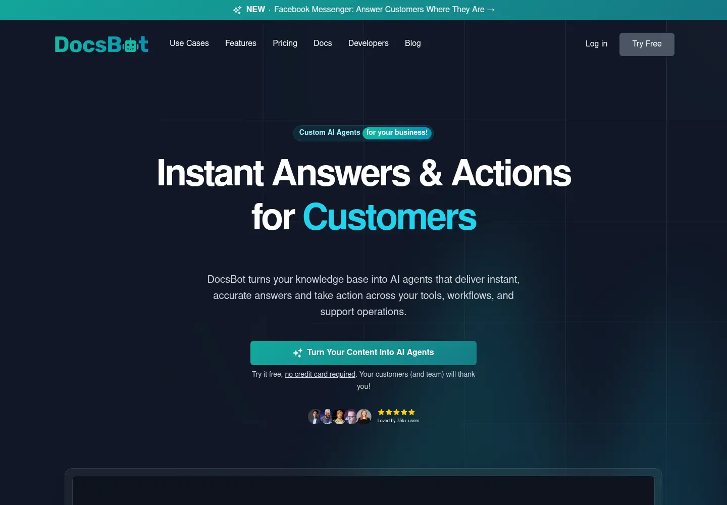 Screenshot of docsbot.ai