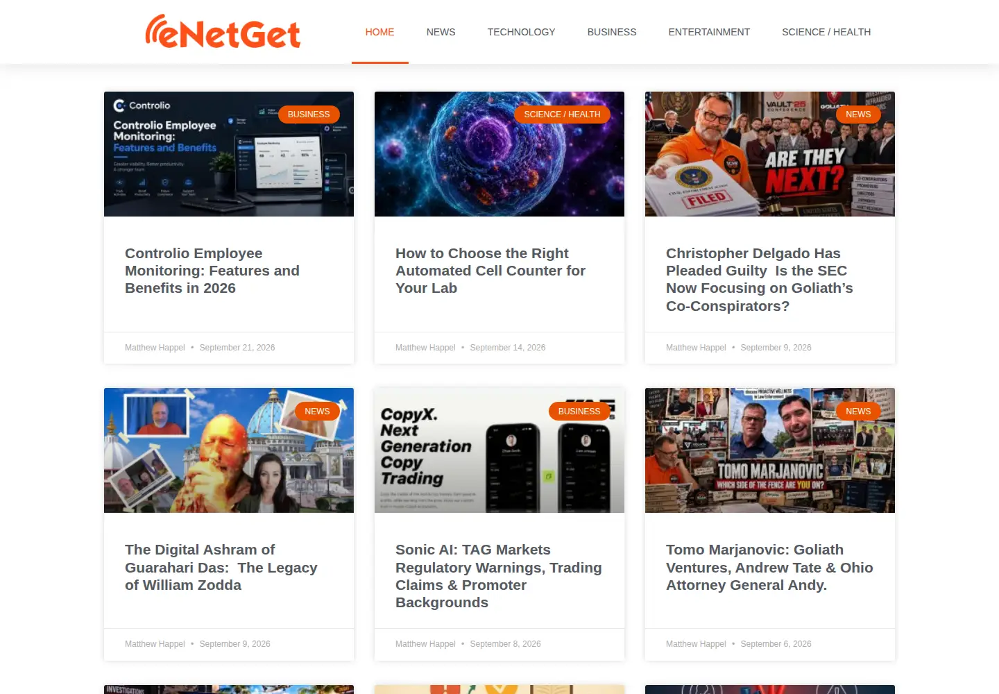 Screenshot of enetget.com