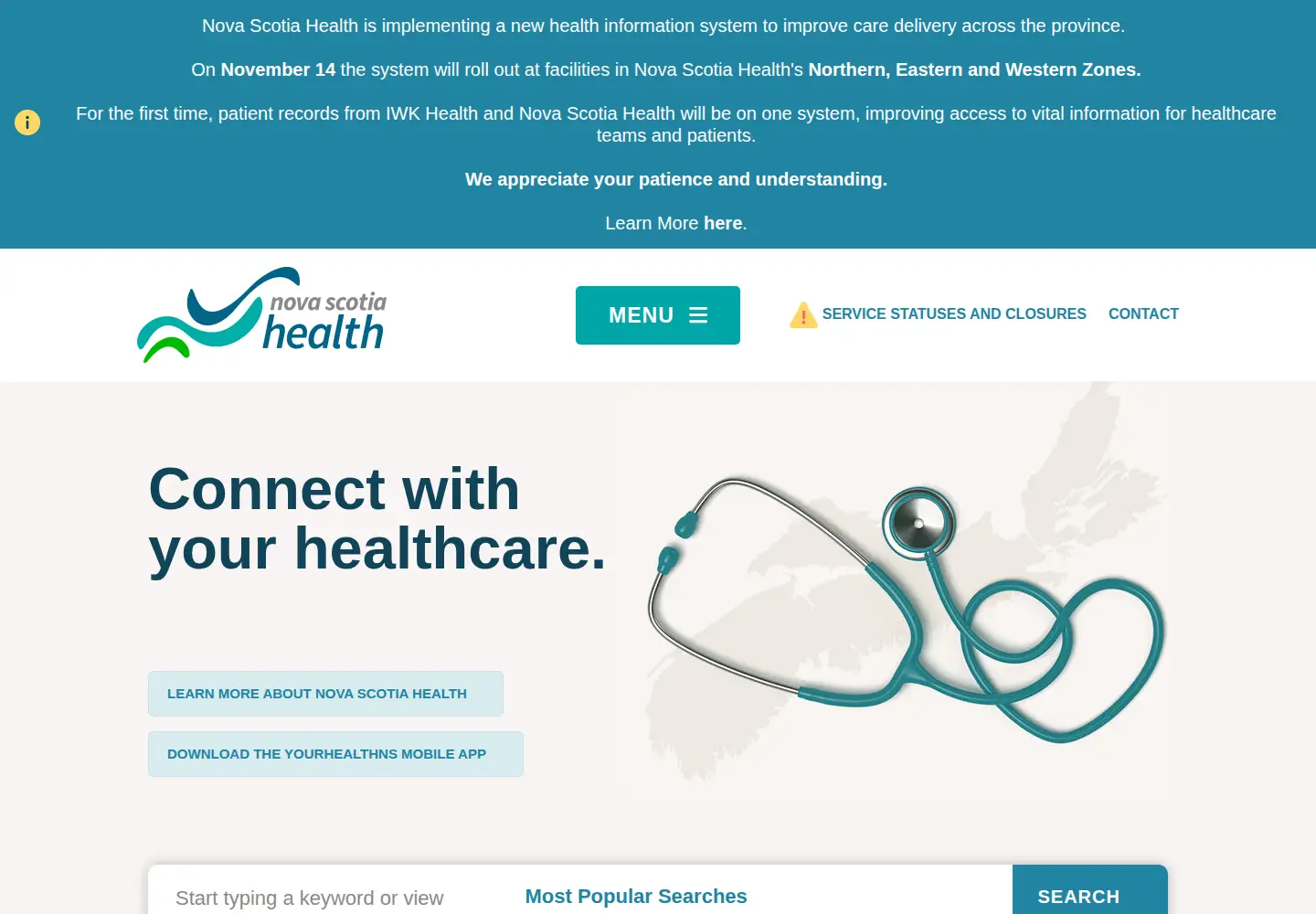 Screenshot of nshealth.ca