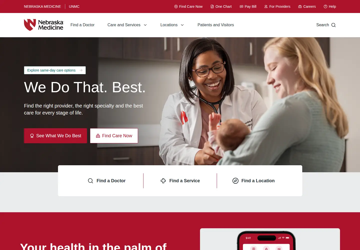Screenshot of nebraskamed.com