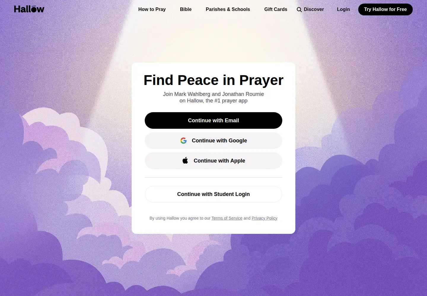 Screenshot of hallow.com