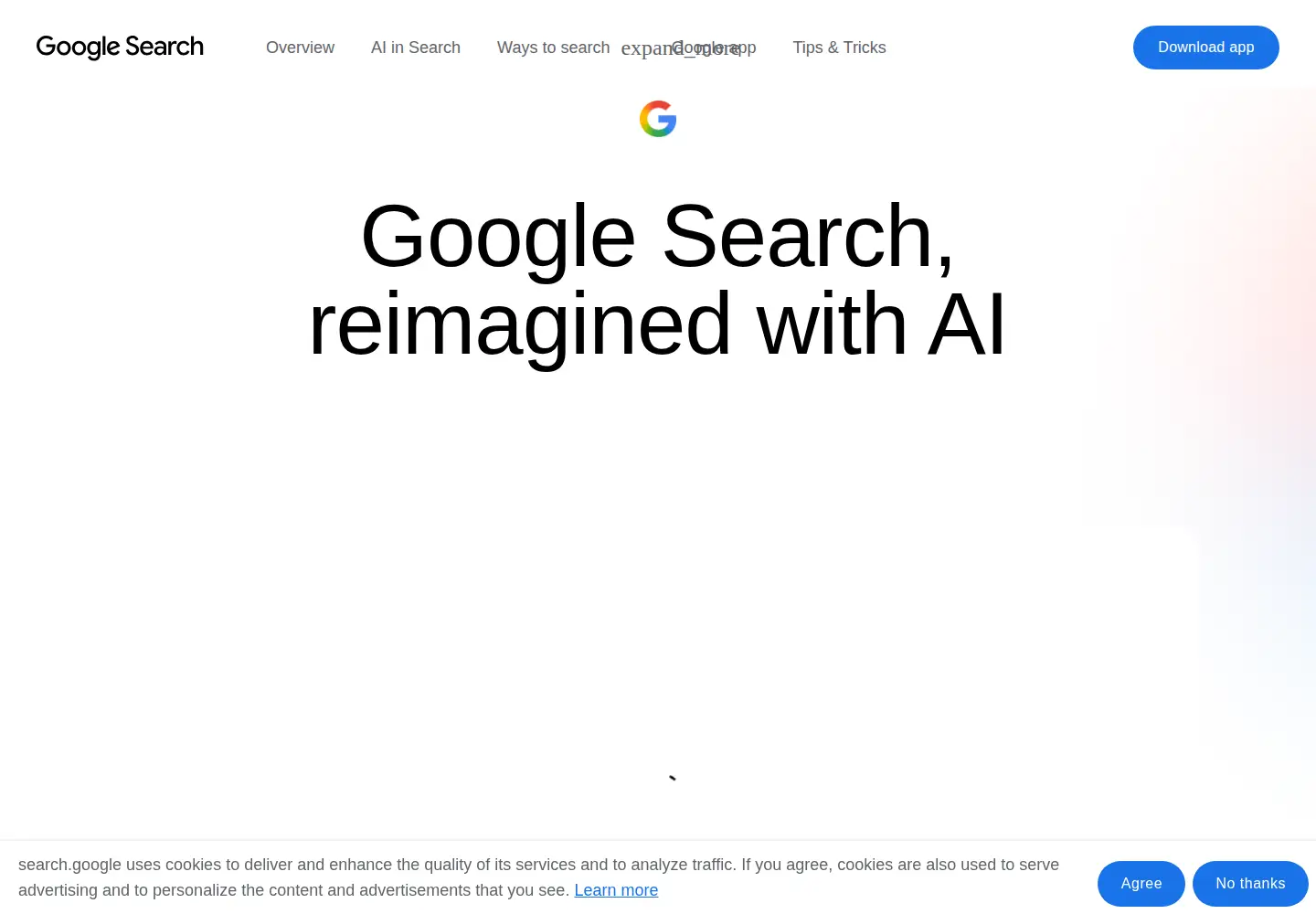 Screenshot of search.google