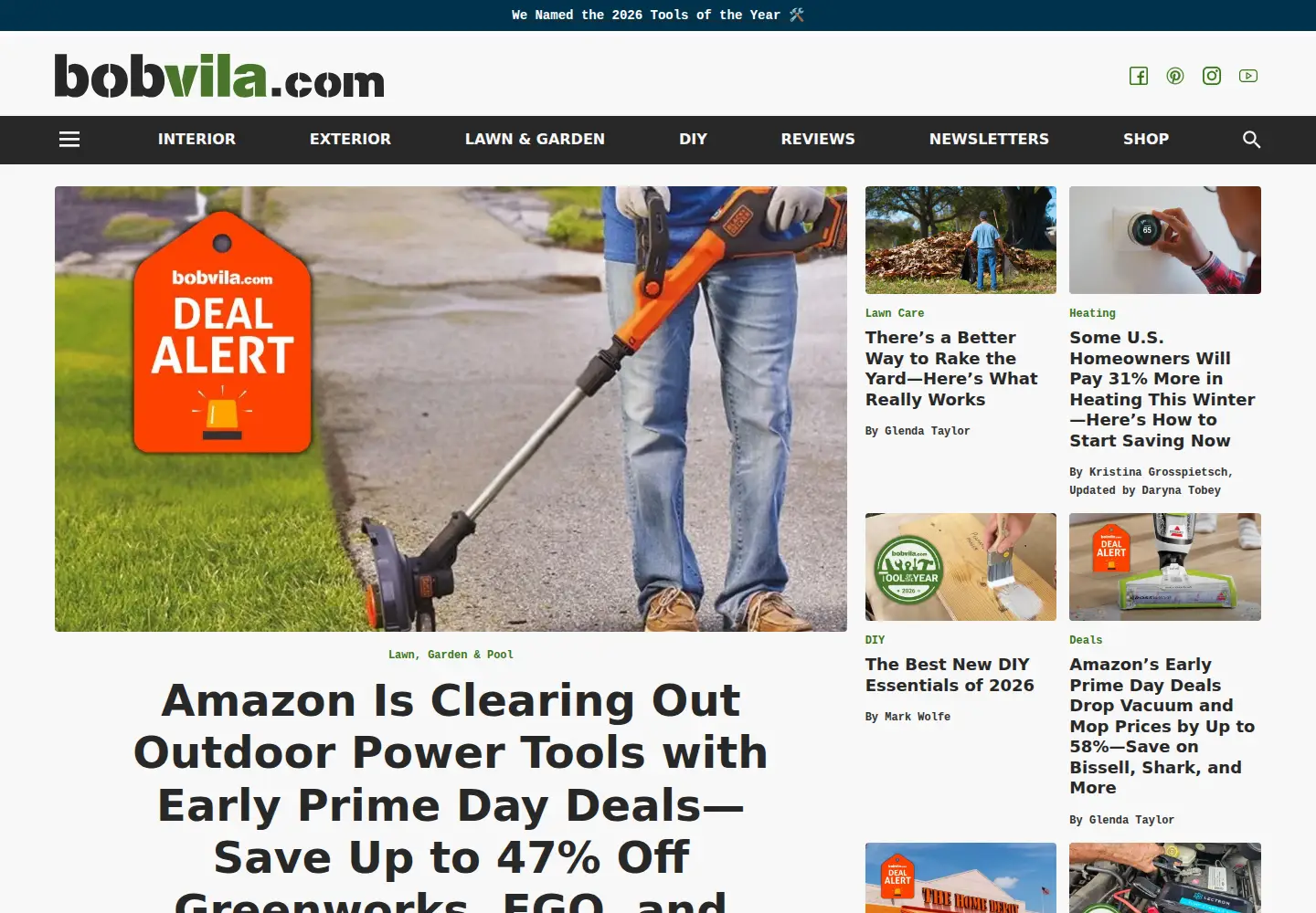 Screenshot of bobvila.com