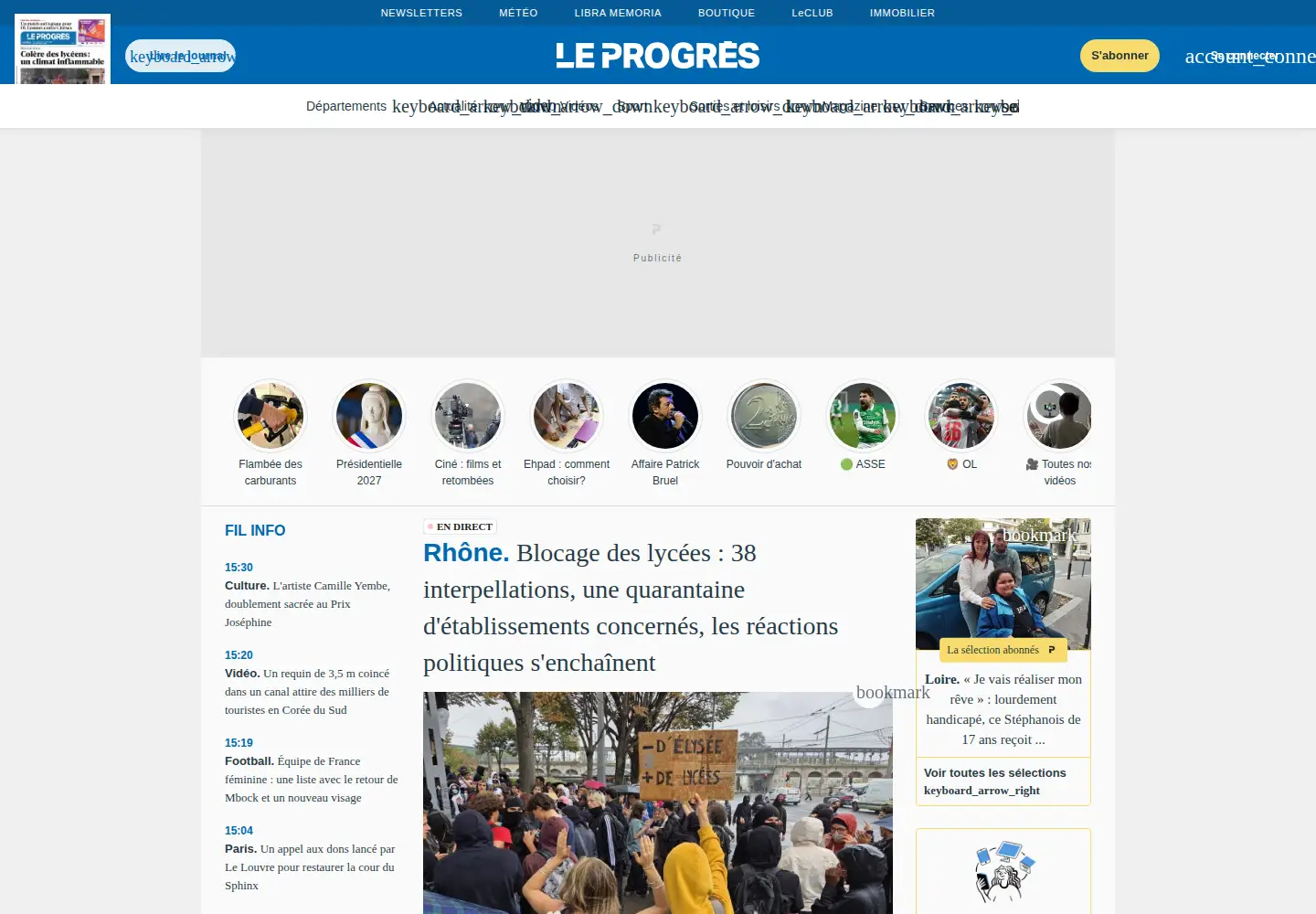 Screenshot of leprogres.fr