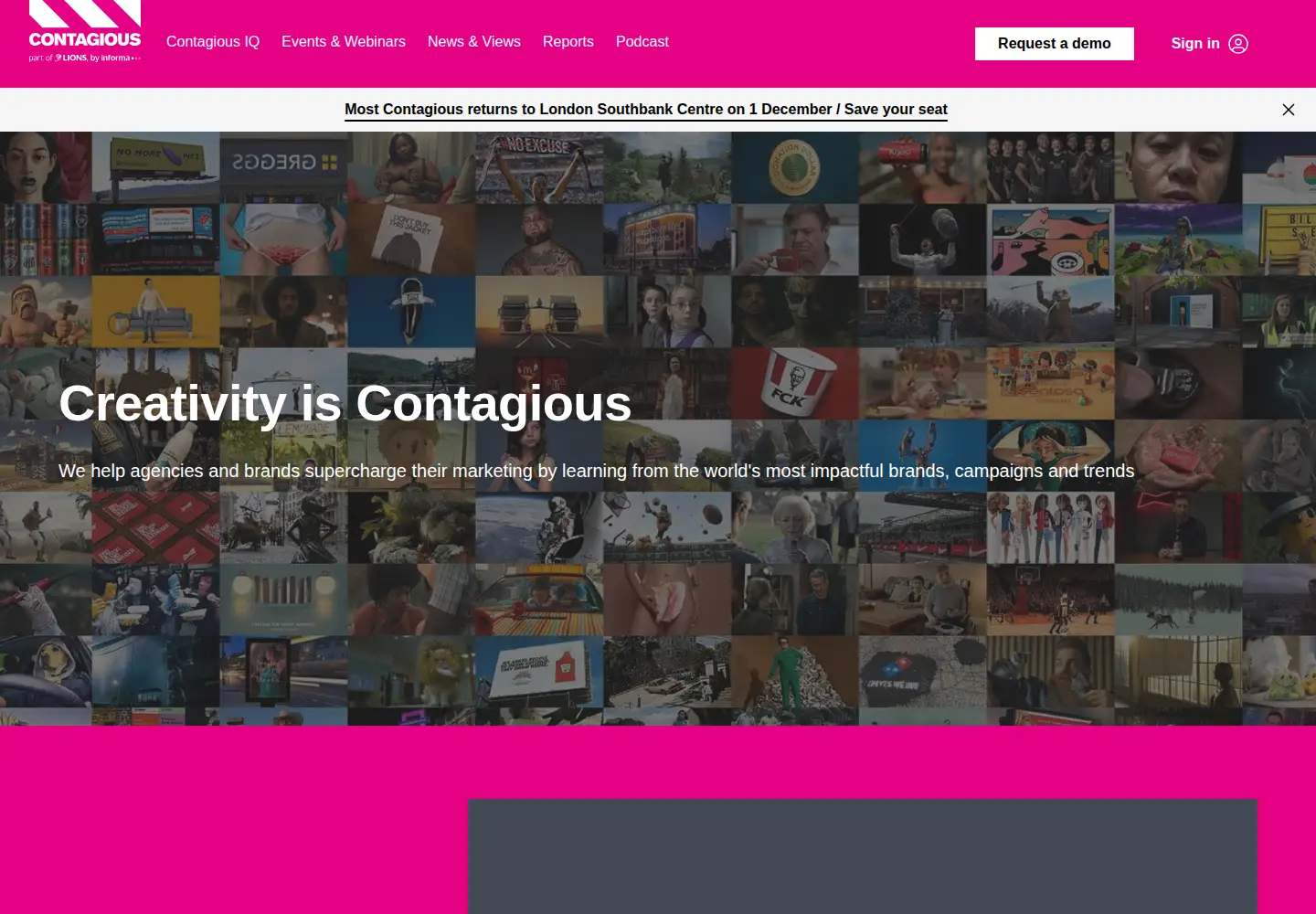 Screenshot of contagious.com