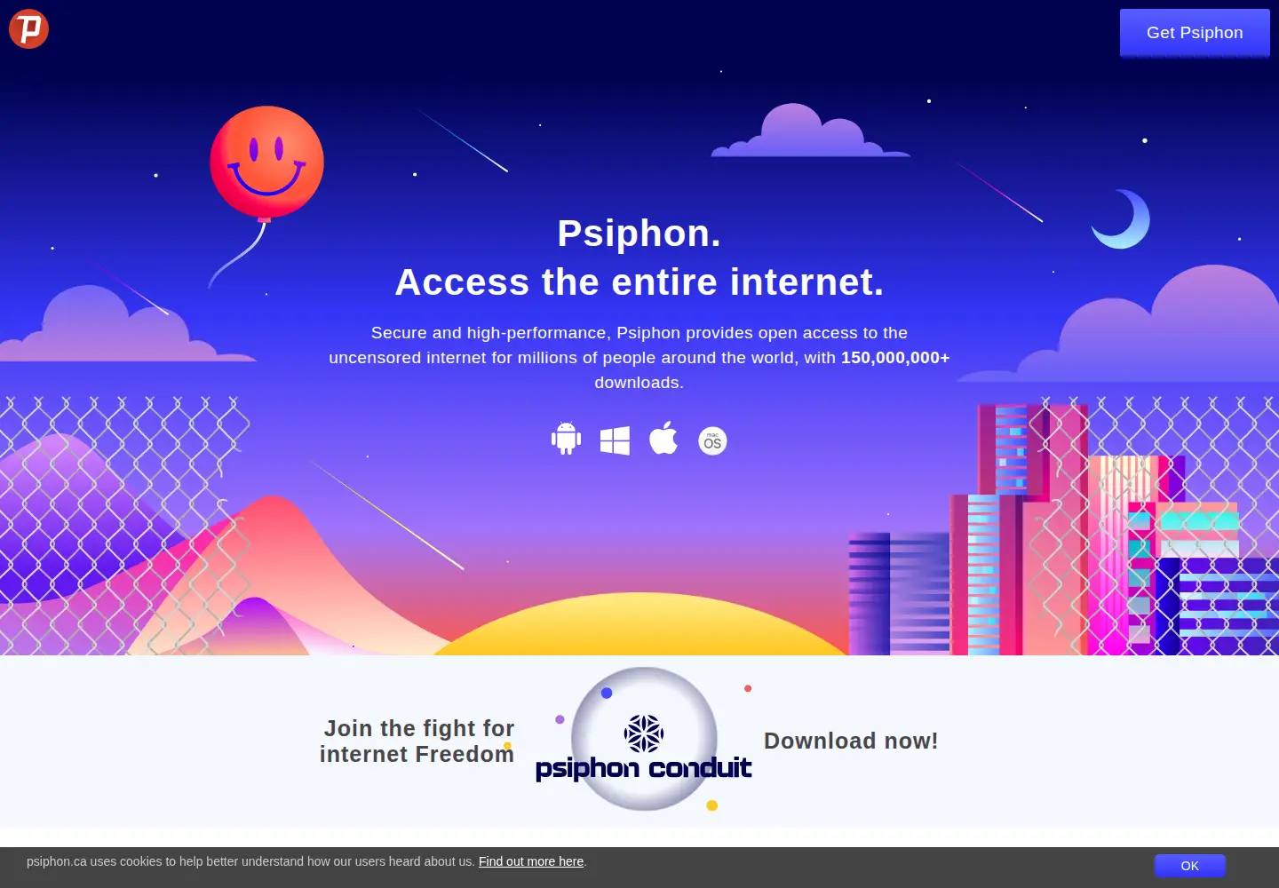 Screenshot of psiphon.ca