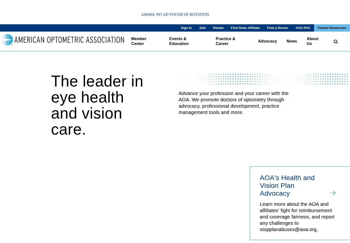 Screenshot of aoa.org