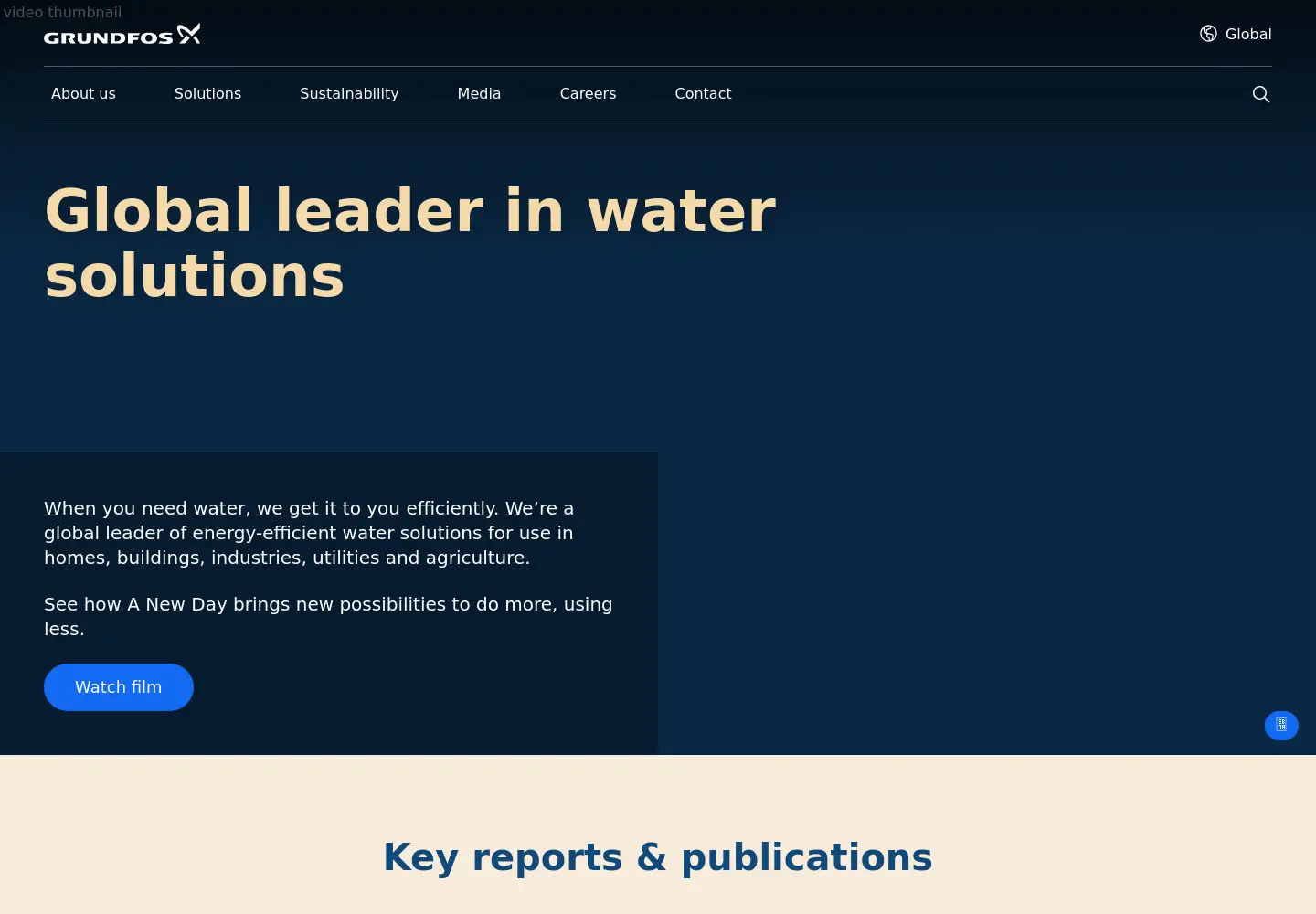 Screenshot of grundfos.com