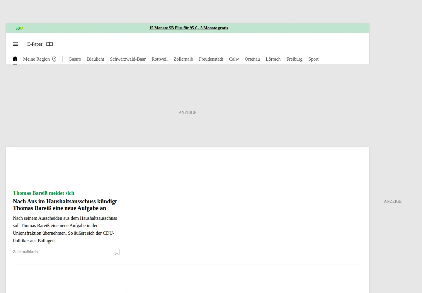 Screenshot of schwarzwaelder-bote.de