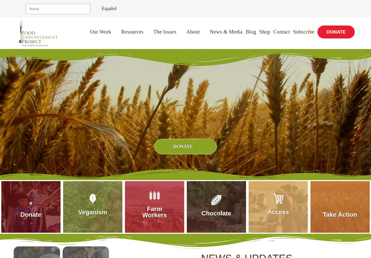 Screenshot of foodispower.org