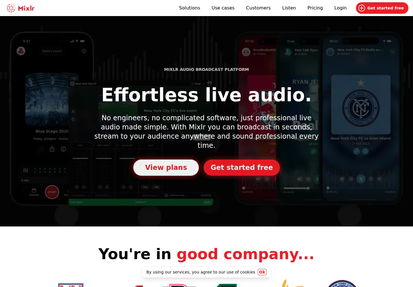 Screenshot of mixlr.com
