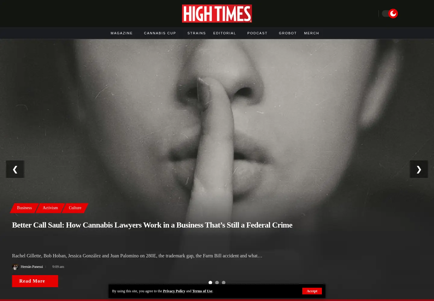 Screenshot of hightimes.com