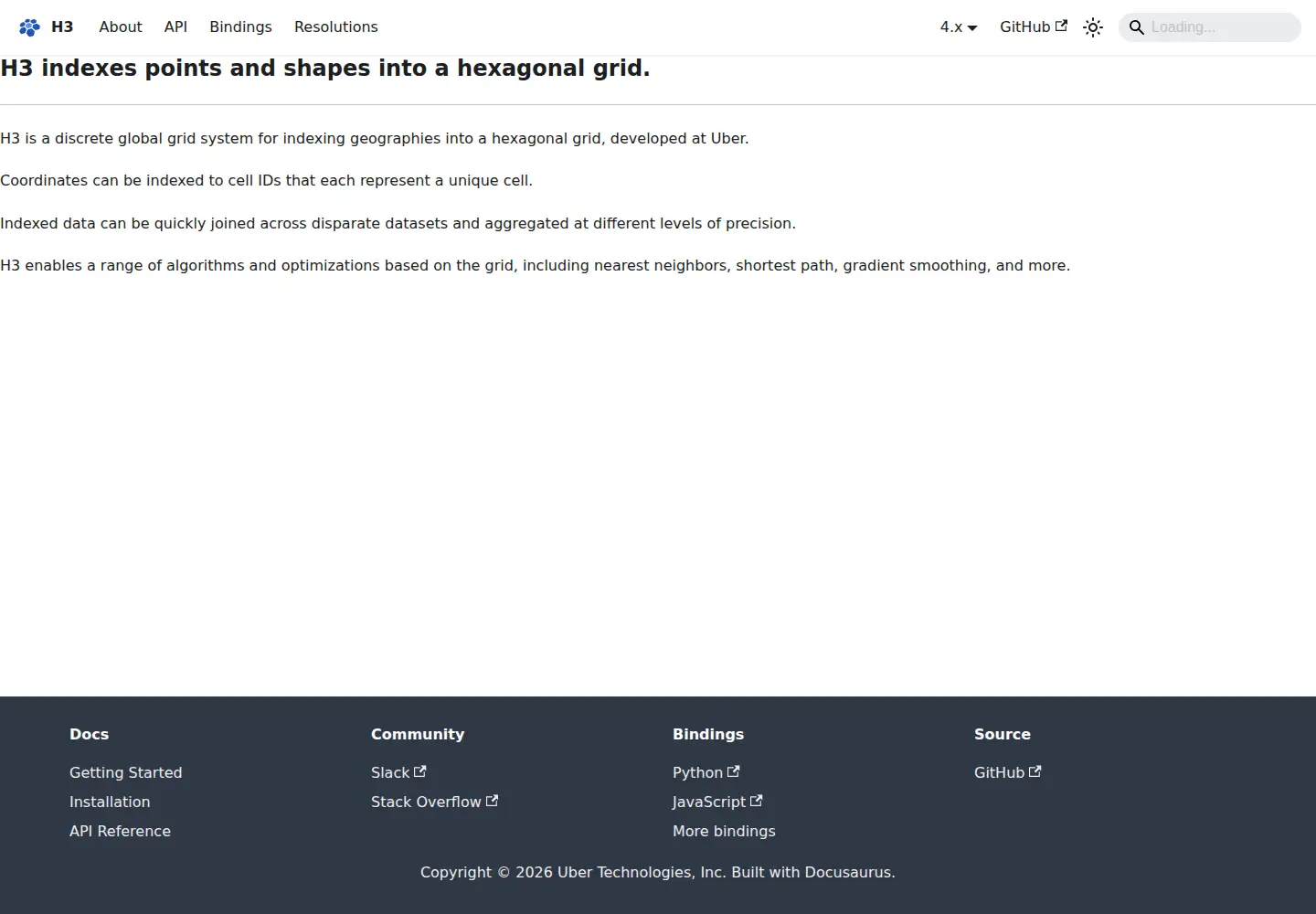 Screenshot of h3geo.org