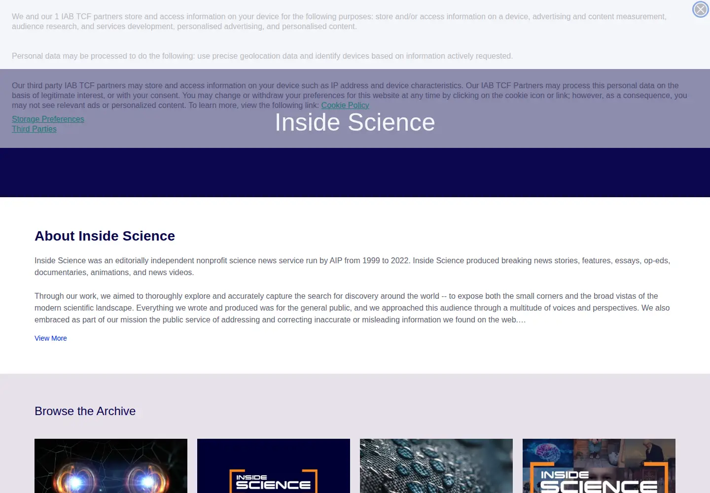 Screenshot of insidescience.org