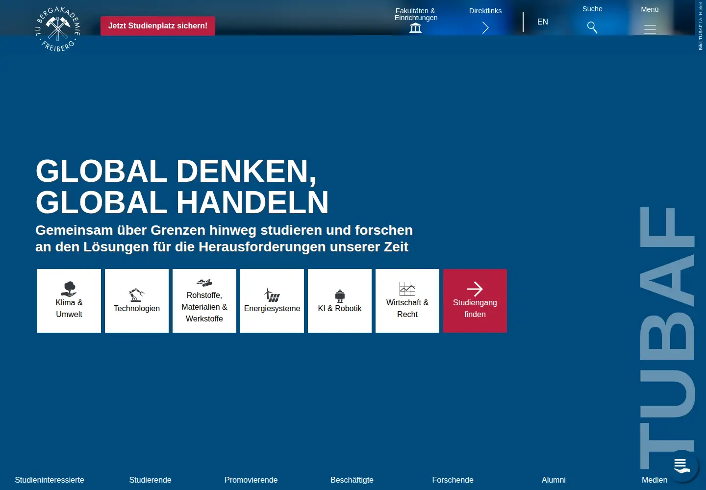 Screenshot of tu-freiberg.de