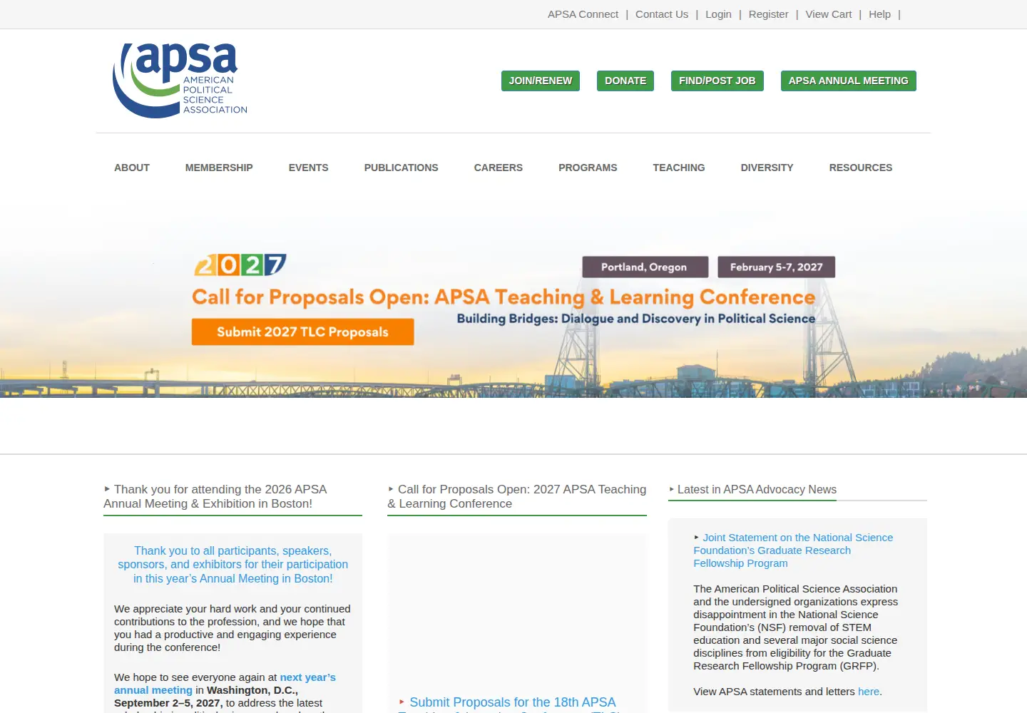 Screenshot of apsanet.org