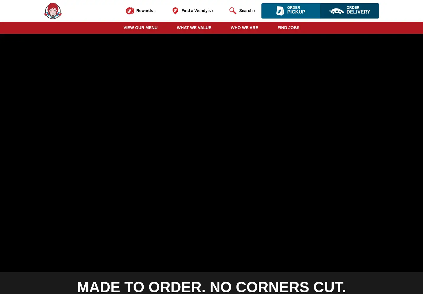 Screenshot of wendys.com