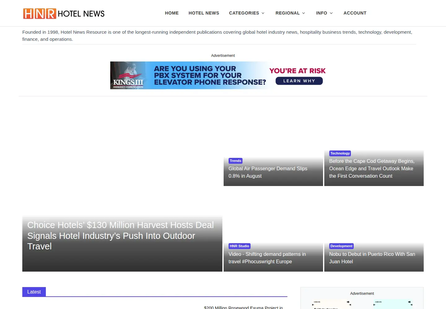 Screenshot of hotelnewsresource.com
