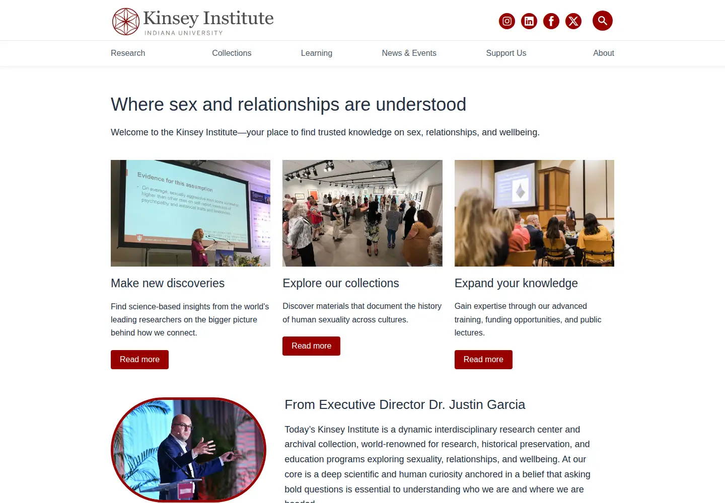 Screenshot of kinseyinstitute.org