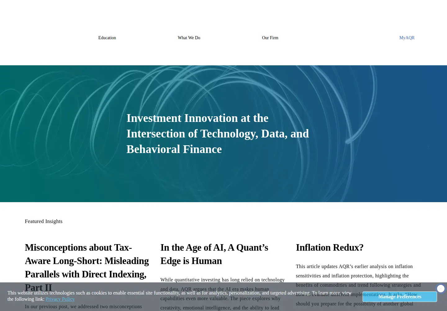 Screenshot of aqr.com