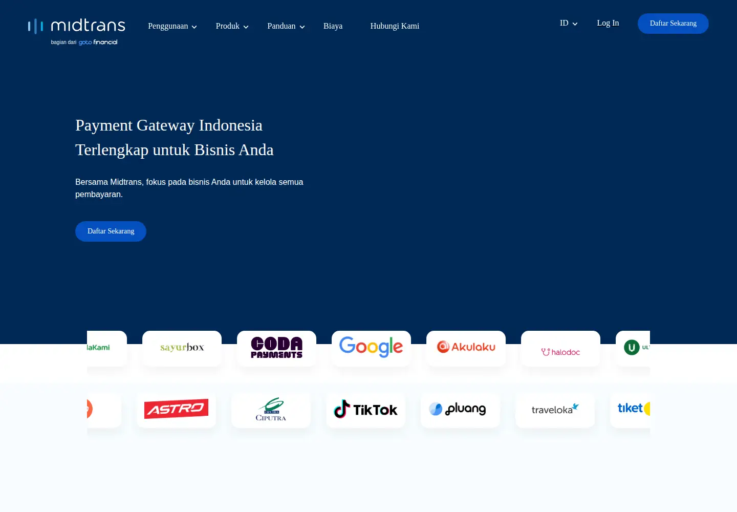Screenshot of midtrans.com
