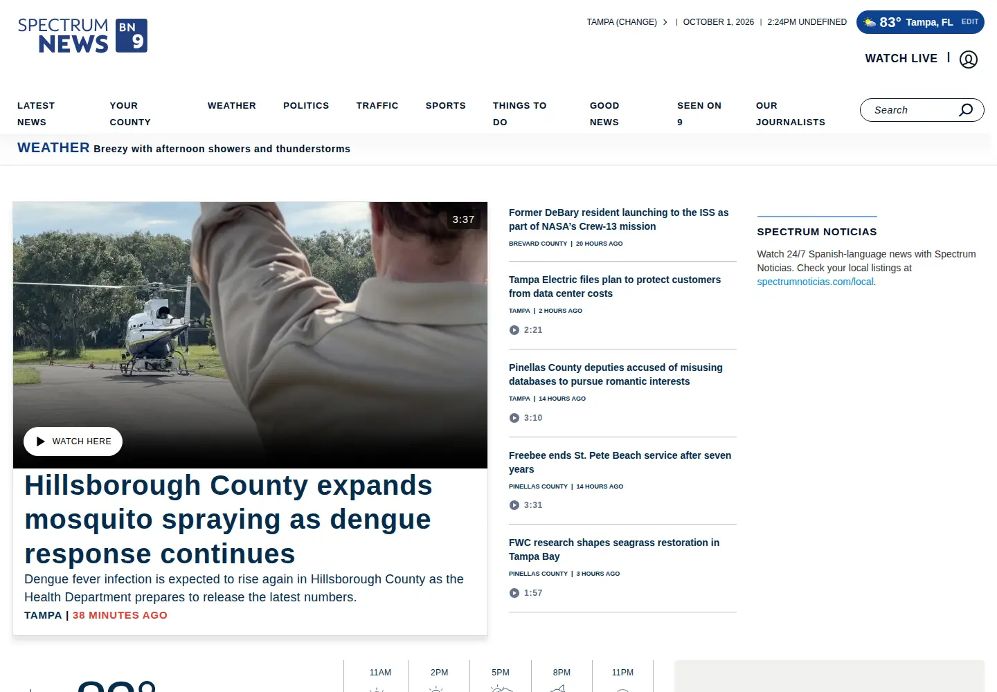 Screenshot of baynews9.com