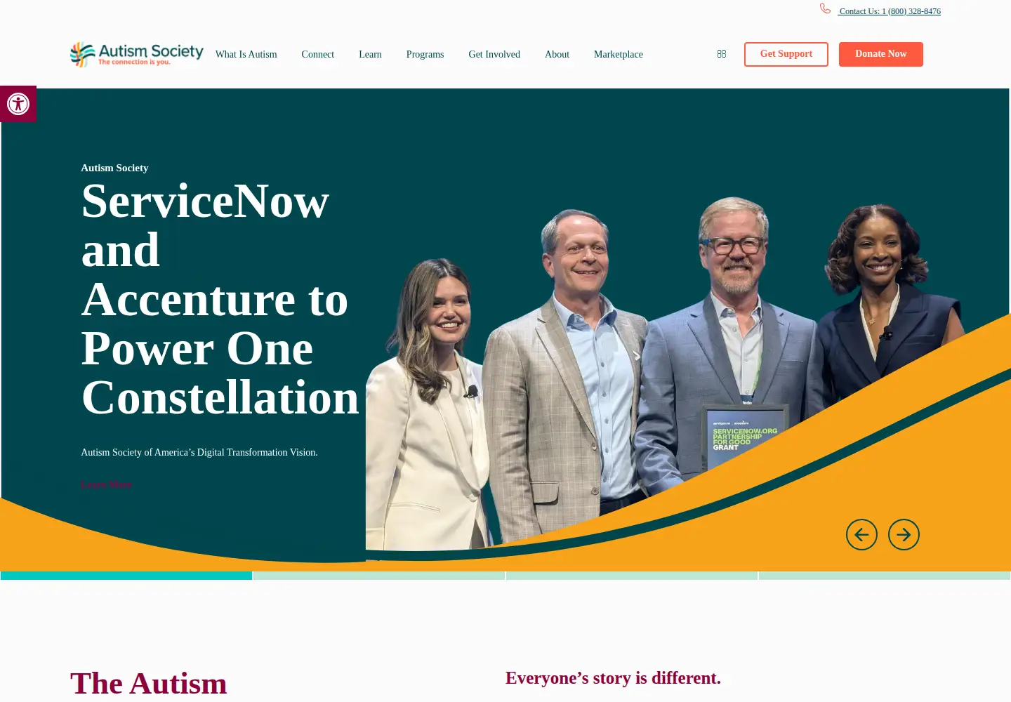 Screenshot of autism-society.org