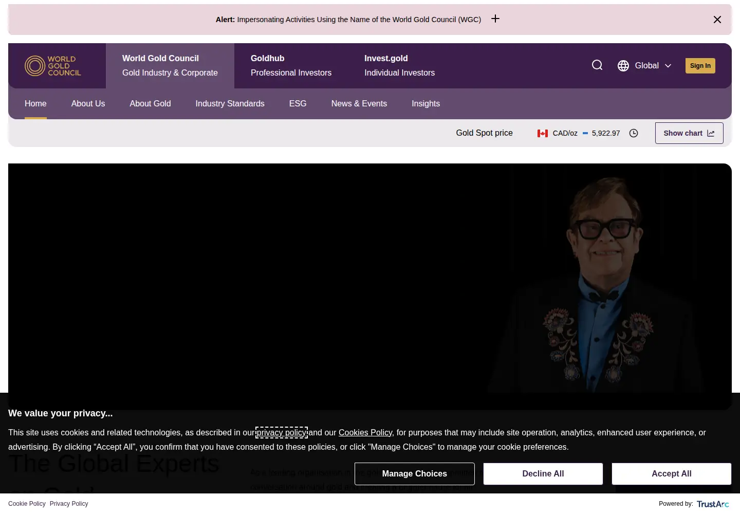 Screenshot of gold.org