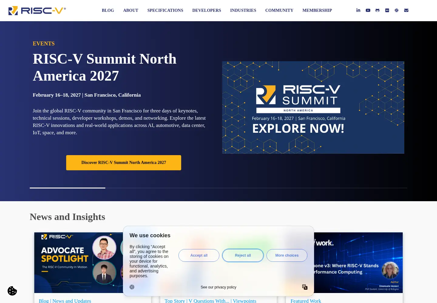 Screenshot of riscv.org