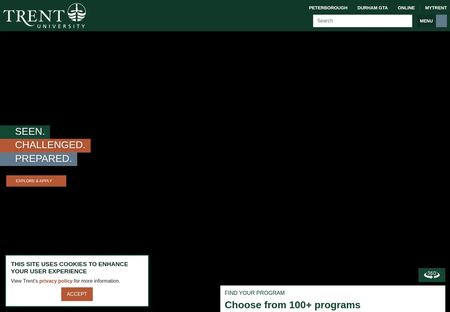 Screenshot of trentu.ca