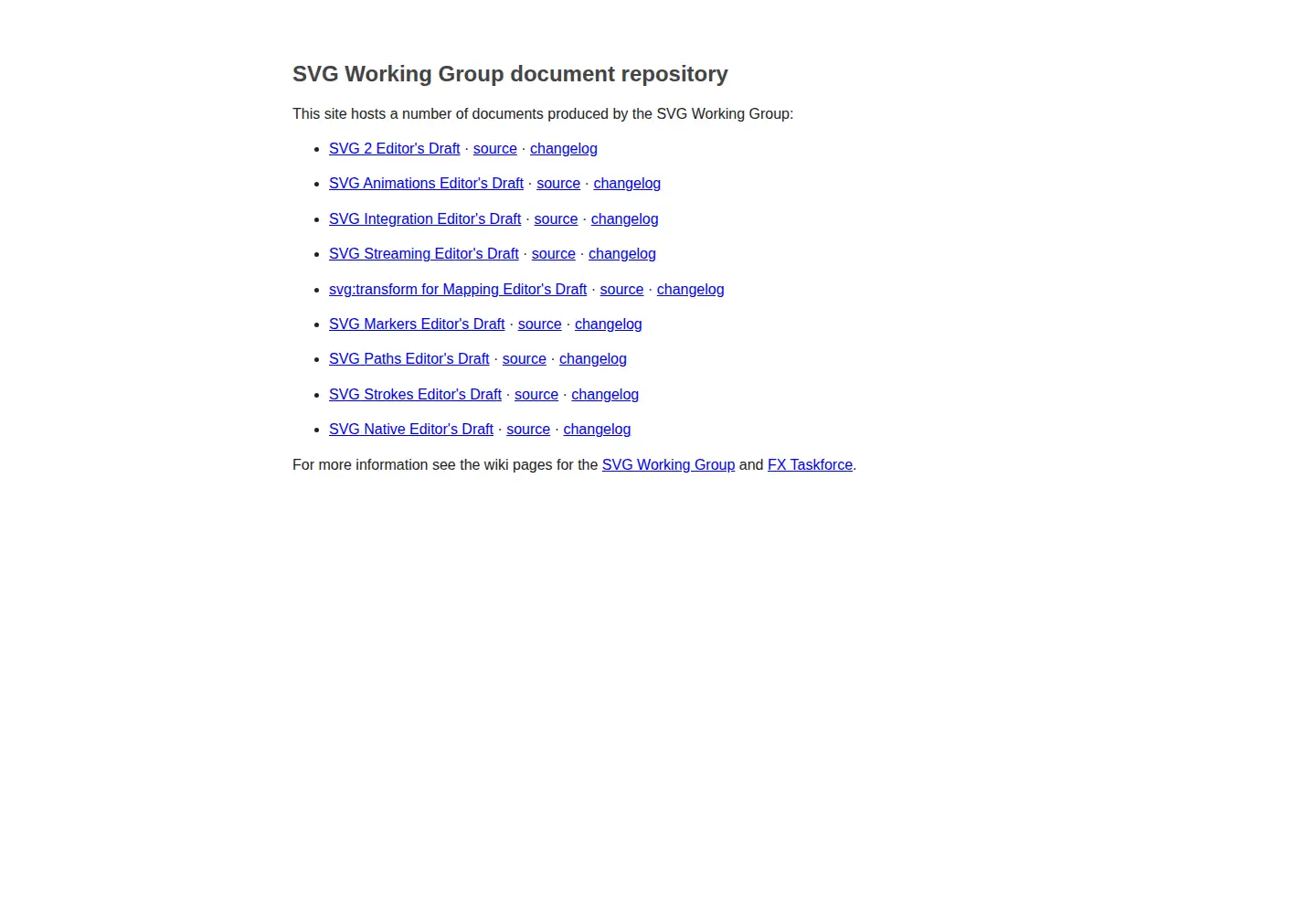 Captured homepage of svgwg.org in the current scan
