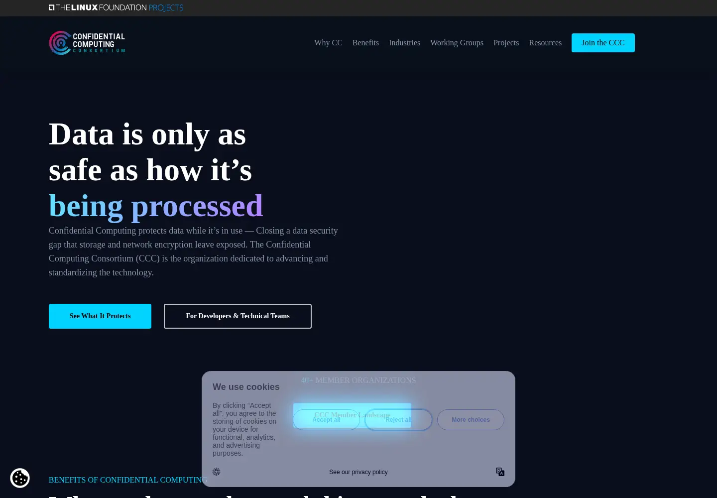 Screenshot of confidentialcomputing.io