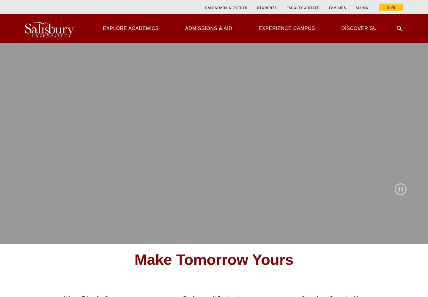 Screenshot of salisbury.edu