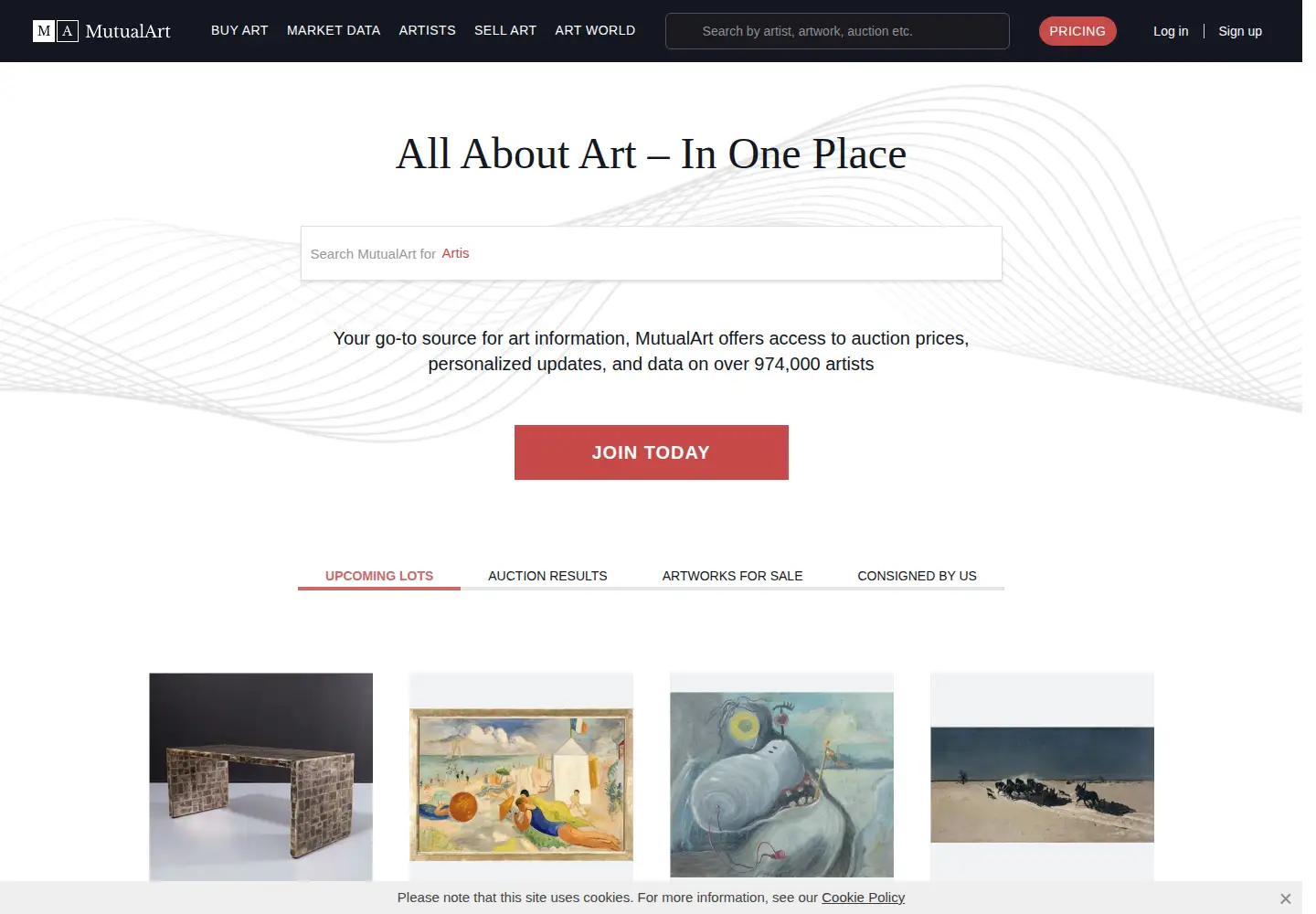 Screenshot of mutualart.com